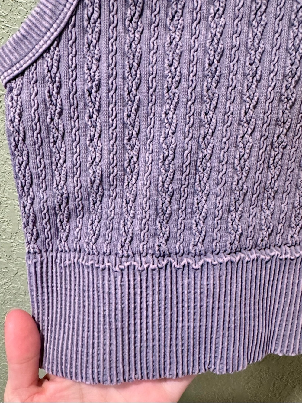 Nikibiki Lavender Cable Knit Cropped Tank Small - Picture 3 of 4